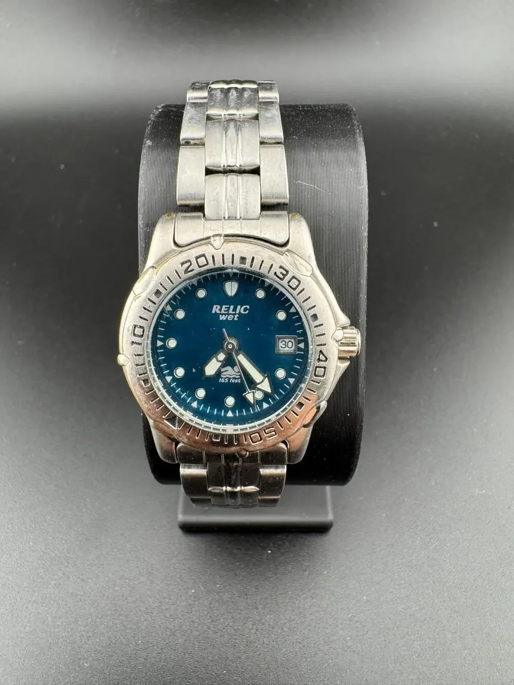 Relic Wet ZR11455 Blue Dial Diver Watch, 165ft, Steel